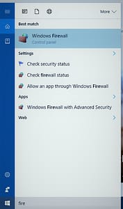 Figure 1: Select Allow an app Through Windows Firewall. This Is The First Step To Create Firewall Exceptions