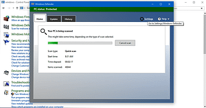 Figure 2: Accessing Windows Defender Settings In Control Panel