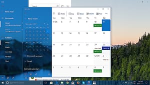 Figure 3: Windows 10 Calendar App's Calendar Window In Month View