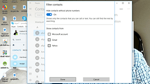 You Can Use The Slider To Set Filter For Your Contacts In Windows 10 People App