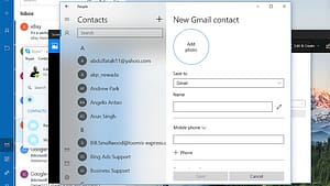 Fill In The New Contact's Details In The Blank Fields. Here You Add New Contacts In Windows 10 People App
