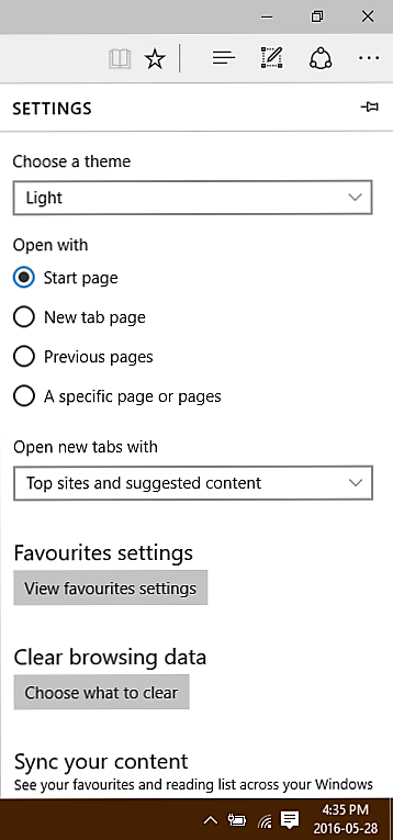 Figure 5: You Can Set The Look Of Start Page And New Tab Page In Microsoft Edge Browser. You Can Dive Deep Into The Settings By Clicking And Selecting Features 