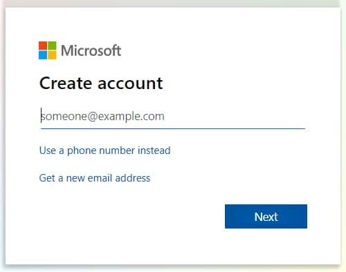 Enter Your Email address Address And Click Next 