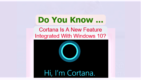 Cortana Is A New Feature Integrated With Windows 10