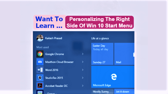 Personalizing The Right Side Of Win 10 Start Menu