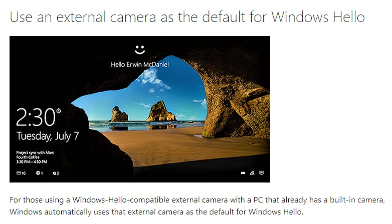 The Windows 10 21H1 Update Sets An External Camera As The Default For Windows Hello
