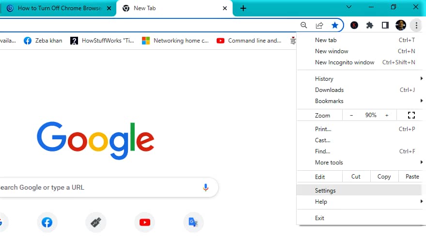 Figure 2: Step 1 Of How To Disable Chrome Notifications